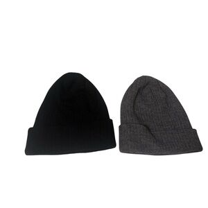 Bula Men's Black and Gray Knit Beanie Set of 2